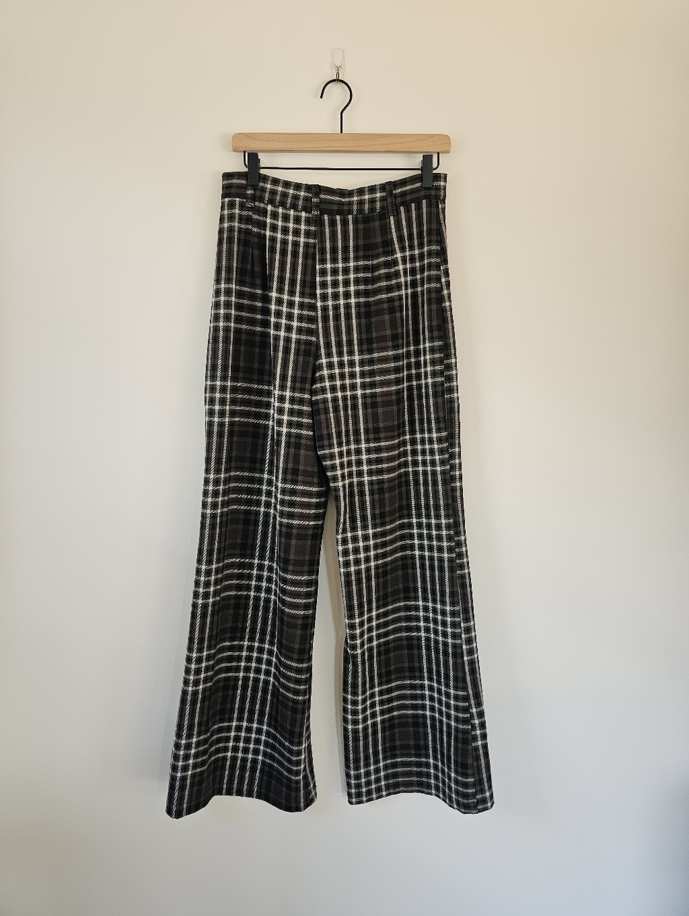 Free People Plaid Jules Pants Green Plaid Wide-Leg Trousers - Picture 11 of 14